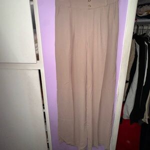 Monteau Women's Cream Wide-Leg Pants